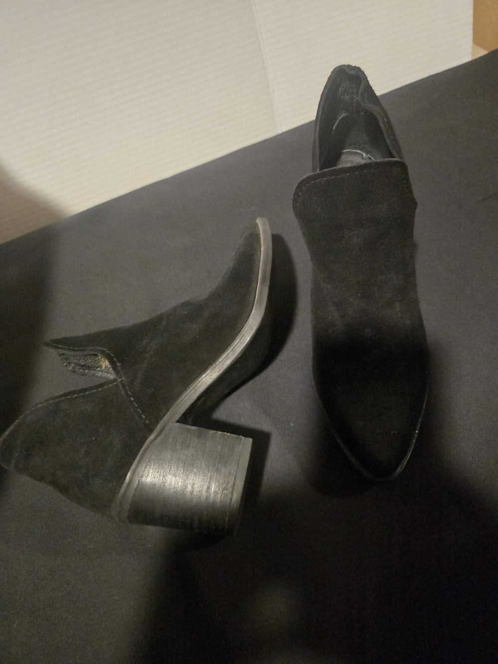Steve Madden Black Suede Pointed Ankle Booties